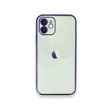 Alan Şanslı iPhone 12 Mor Razer Lensli Silikon Kılıf