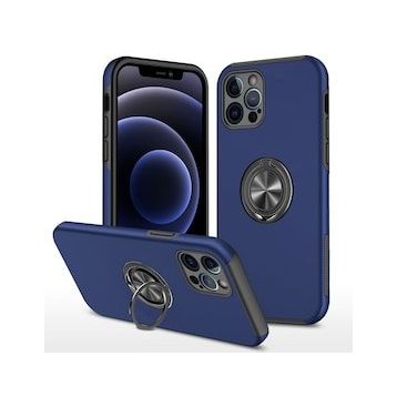 Alan Şanslı iPhone 12 Pro Elit Yüzüklü Kapak Lacivert Kılıf