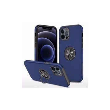 Alan Şanslı iPhone 12 Pro Elit Yüzüklü Kapak Lacivert Kılıf