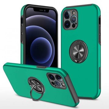 Alan Şanslı iPhone 12 Pro Elit Yüzüklü Kapak Yeşil Kılıf