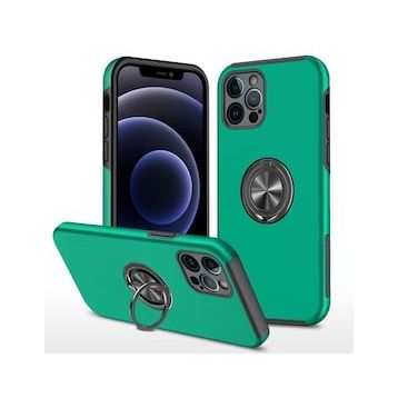 Alan Şanslı iPhone 12 Pro Elit Yüzüklü Kapak Yeşil Kılıf