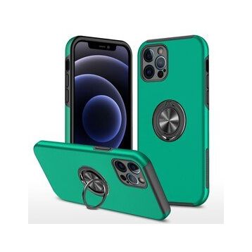 Alan Şanslı iPhone 12 Pro Elit Yüzüklü Kapak Yeşil Kılıf