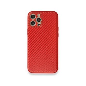 Alan Şanslı iPhone 12 Pro Kırmızı Coco Karbon Silikon Kapak