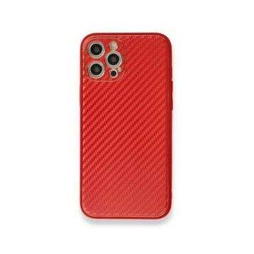 Alan Şanslı iPhone 12 Pro Kırmızı Coco Karbon Silikon Kapak