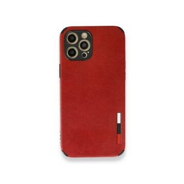 Alan Şanslı iPhone 12 Pro Kırmızı Loop Deri Silikon Kapak