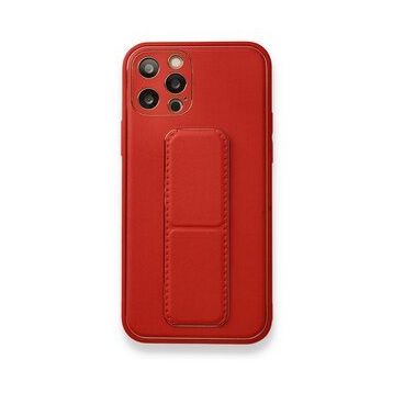Alan Şanslı iPhone 12 Pro Max Coco Deri Standlı Kapak Kırmızı Kılıf