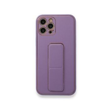 Alan Şanslı iPhone 12 Pro Max Coco Deri Standlı Kapak Lila Kılıf
