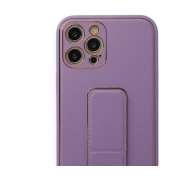 Alan Şanslı iPhone 12 Pro Max Coco Deri Standlı Kapak Lila Kılıf