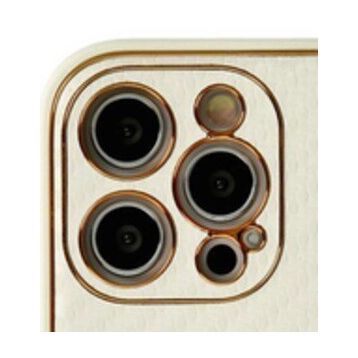 Alan Şanslı iPhone 12 Pro Max Coco Karbon Silikon Beyaz Kılıf