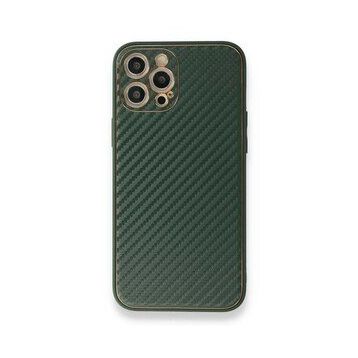 Alan Şanslı iPhone 12 Pro Max Coco Karbon Silikon Yeşil Kılıf