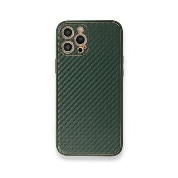Alan Şanslı iPhone 12 Pro Max Coco Karbon Silikon Yeşil Kılıf