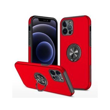 Alan Şanslı iPhone 12 Pro Max Elit Yüzüklü Kapak Kırmızı Kılıf