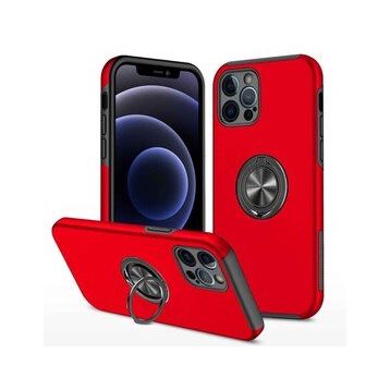 Alan Şanslı iPhone 12 Pro Max Elit Yüzüklü Kapak Kırmızı Kılıf