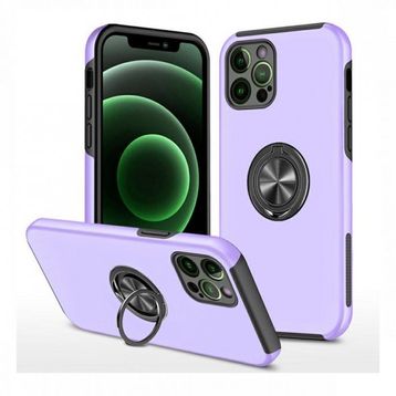 Alan Şanslı iPhone 12 Pro Max Elit Yüzüklü Kapak Mor Kılıf