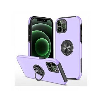 Alan Şanslı iPhone 12 Pro Max Elit Yüzüklü Kapak Mor Kılıf