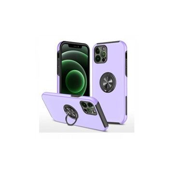Alan Şanslı iPhone 12 Pro Max Elit Yüzüklü Kapak Mor Kılıf