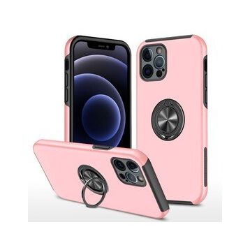 Alan Şanslı iPhone 12 Pro Max Elit Yüzüklü Kapak Pembe Kılıf