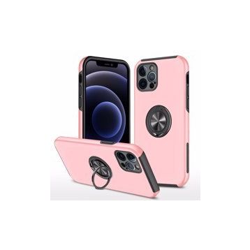 Alan Şanslı iPhone 12 Pro Max Elit Yüzüklü Kapak Pembe Kılıf