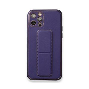 Alan Şanslı iPhone 12 Pro Mor Coco Deri Standlı Kapak Kılıf