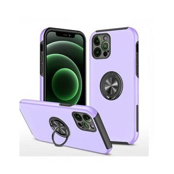 Alan Şanslı iPhone 12 Pro Mor Elit Yüzüklü Kapak