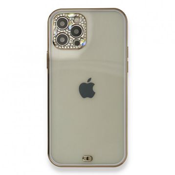 Alan Şanslı iPhone 12 Pro Mor Liva Taşlı Silikon Kapak