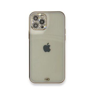 Alan Şanslı iPhone 12 Pro Mor Liva Taşlı Silikon Kapak