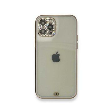Alan Şanslı iPhone 12 Pro Mor Liva Taşlı Silikon Kapak