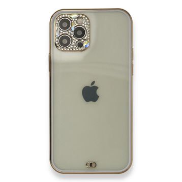 Alan Şanslı iPhone 12 Pro Mor Liva Taşlı Silikon Kapak