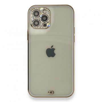 Alan Şanslı iPhone 12 Pro Mor Liva Taşlı Silikon Kapak