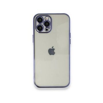 Alan Şanslı iPhone 12 Pro Mor Razer Lensli Silikon Kapak