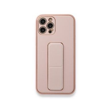Alan Şanslı iPhone 12 Pro Pembe Coco Deri Standlı Kapak Kılıf