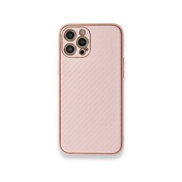 Alan Şanslı iPhone 12 Pro Pembe Coco Karbon Silikon Kapak