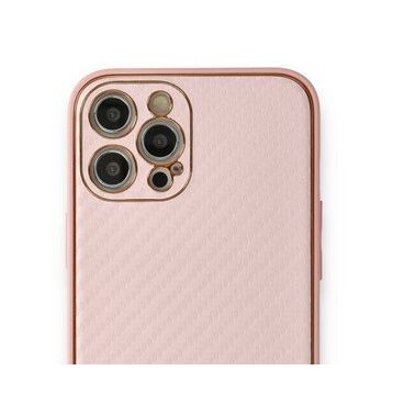 Alan Şanslı iPhone 12 Pro Pembe Coco Karbon Silikon Kapak