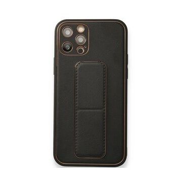 Alan Şanslı iPhone 12 Pro Siyah Coco Deri Standlı Kapak Kılıf