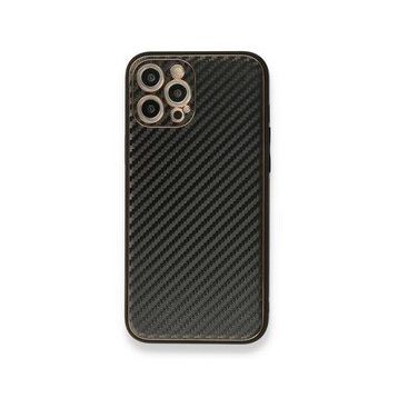 Alan Şanslı iPhone 12 Pro Siyah Coco Karbon Silikon Kapak