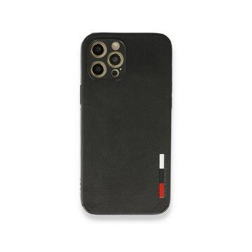 Alan Şanslı iPhone 12 Pro Siyah Loop Deri Silikon Kapak
