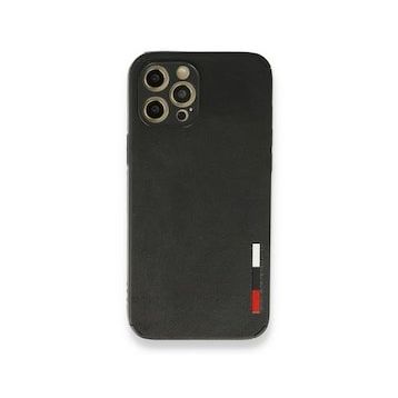 Alan Şanslı iPhone 12 Pro Siyah Loop Deri Silikon Kapak