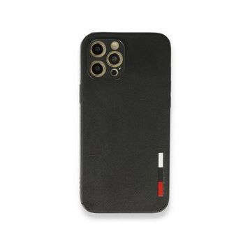 Alan Şanslı iPhone 12 Pro Siyah Loop Deri Silikon Kapak