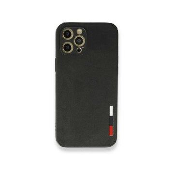 Alan Şanslı iPhone 12 Pro Siyah Loop Deri Silikon Kapak