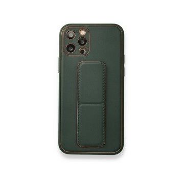 Alan Şanslı iPhone 12 Pro Yeşil Coco Deri Standlı Kapak Kılıf
