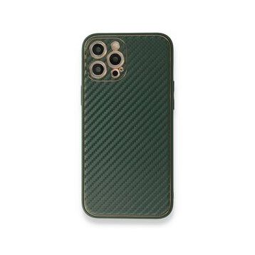 Alan Şanslı iPhone 12 Pro Yeşil Coco Karbon Silikon Kapak