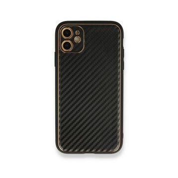 Alan Şanslı iPhone 12 Siyah Coco Karbon Silikon Arka Kapak