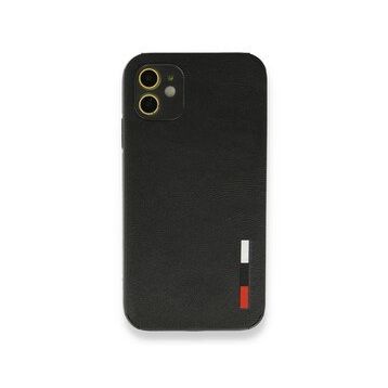 Alan Şanslı iPhone 12 Siyah Loop Deri Silikon Kılıf