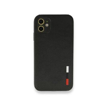 Alan Şanslı iPhone 12 Siyah Loop Deri Silikon Kılıf