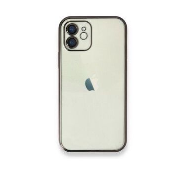 Alan Şanslı iPhone 12 Siyah Razer Lensli Silikon Kılıf