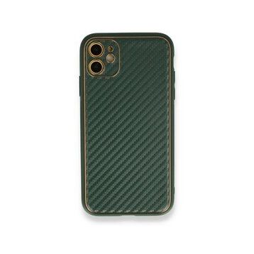 Alan Şanslı iPhone 12 Yeşil Coco Karbon Silikon Arka Kapak