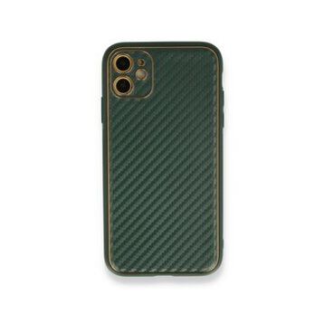 Alan Şanslı iPhone 12 Yeşil Coco Karbon Silikon Arka Kapak