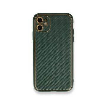 Alan Şanslı iPhone 12 Yeşil Coco Karbon Silikon Arka Kapak