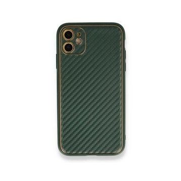 Alan Şanslı iPhone 12 Yeşil Coco Karbon Silikon Arka Kapak