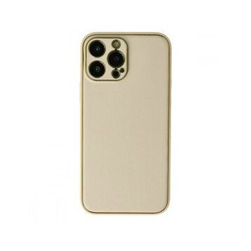 Alan Şanslı iPhone 13 Pro Coco Gold Deri Silikon Kapak Kılıf